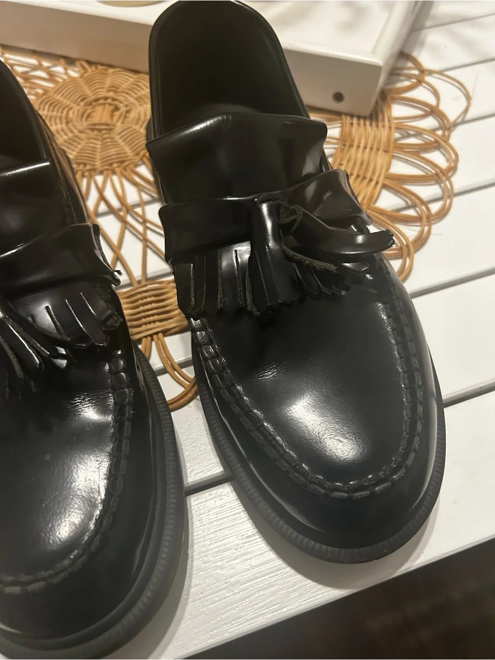Dr. Martens Black Leather Tassel Loafers